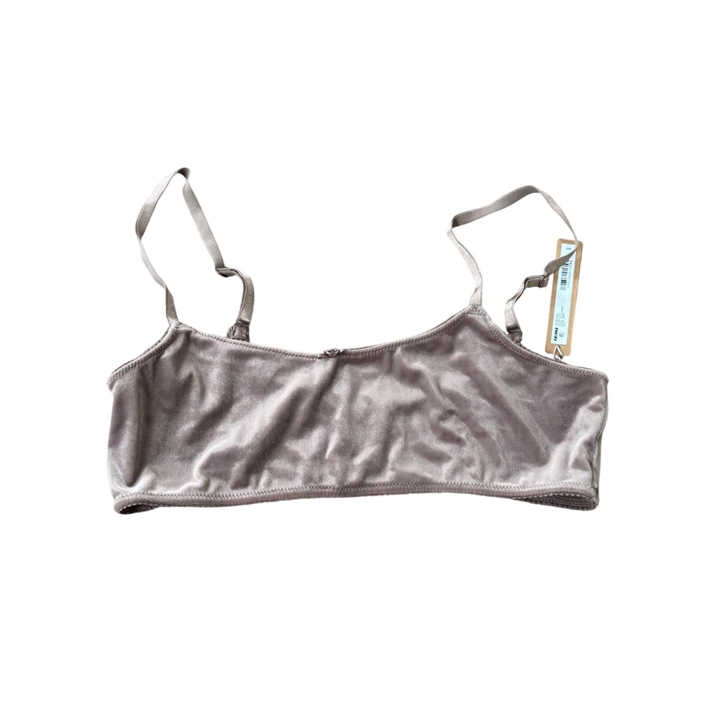 Skims Velvet Swim Bandeau Top Umber Brown Bikini BT-SCP-8324W Womens Size L NWT
